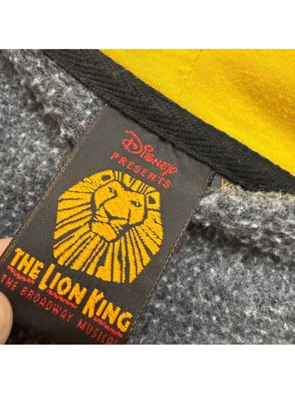 Disney The Lion King Broadway Full Zip Hoodie Gray Yellow XS - Picture 6 of 10